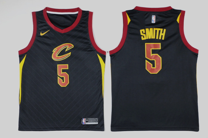Men Cleveland Cavaliers 5 Smith Black Game Nike NBA Jerseys